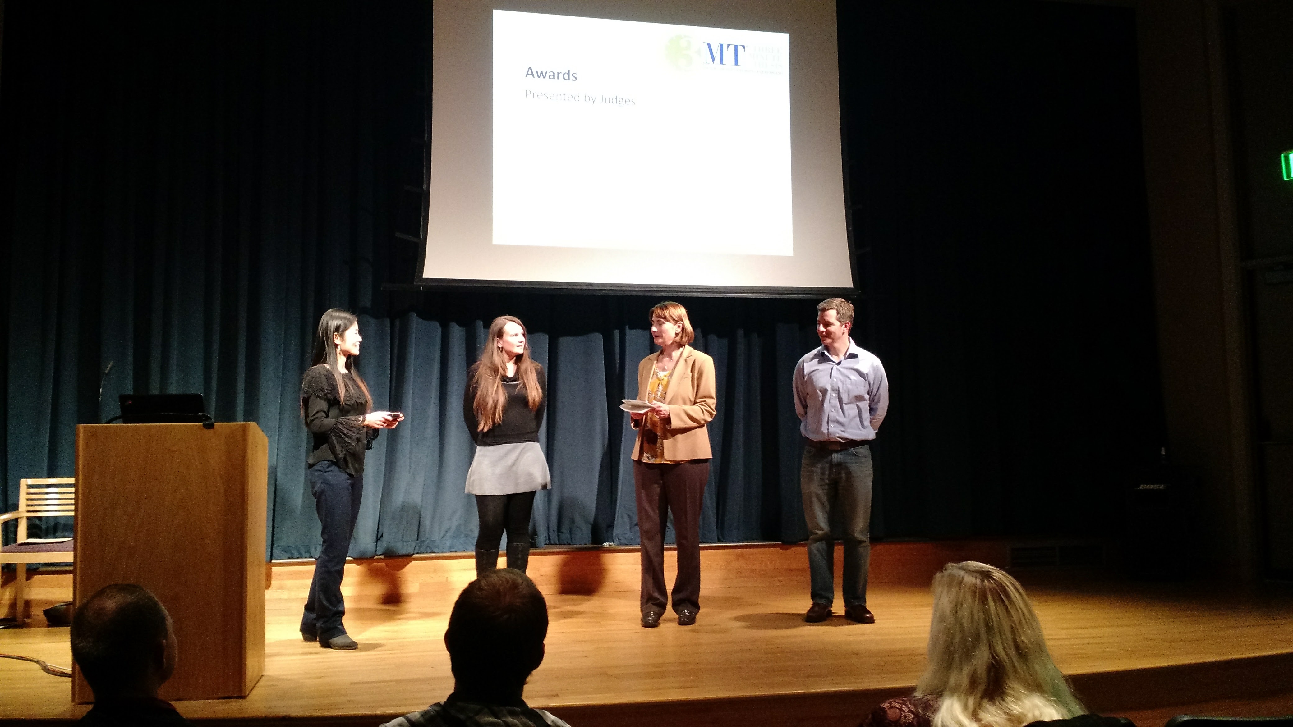 KUN TIAN Receiving Award in 3MT